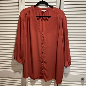Maurice’s Button Down Rust Color Blouse